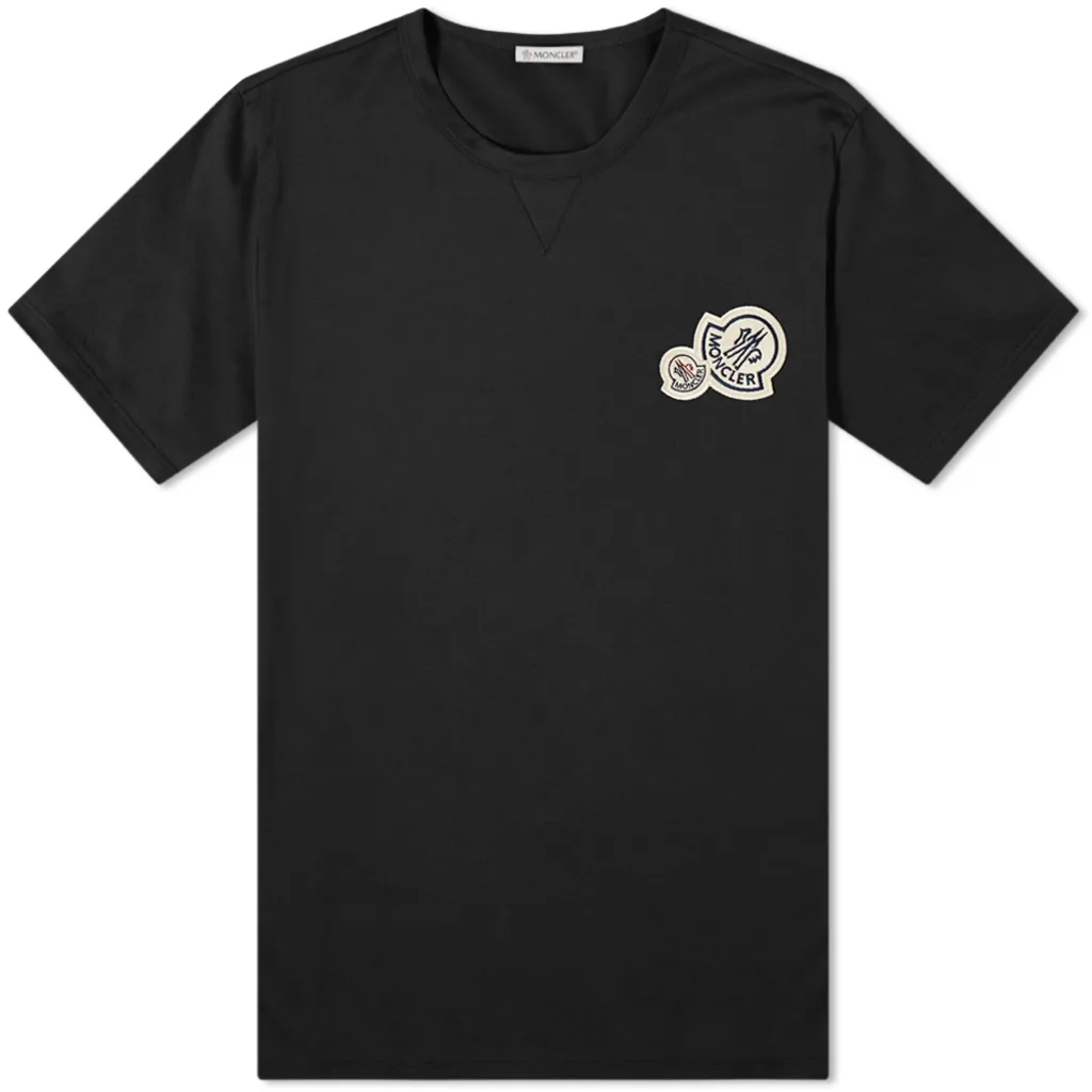 Moncler Double Logo T Shirt Black