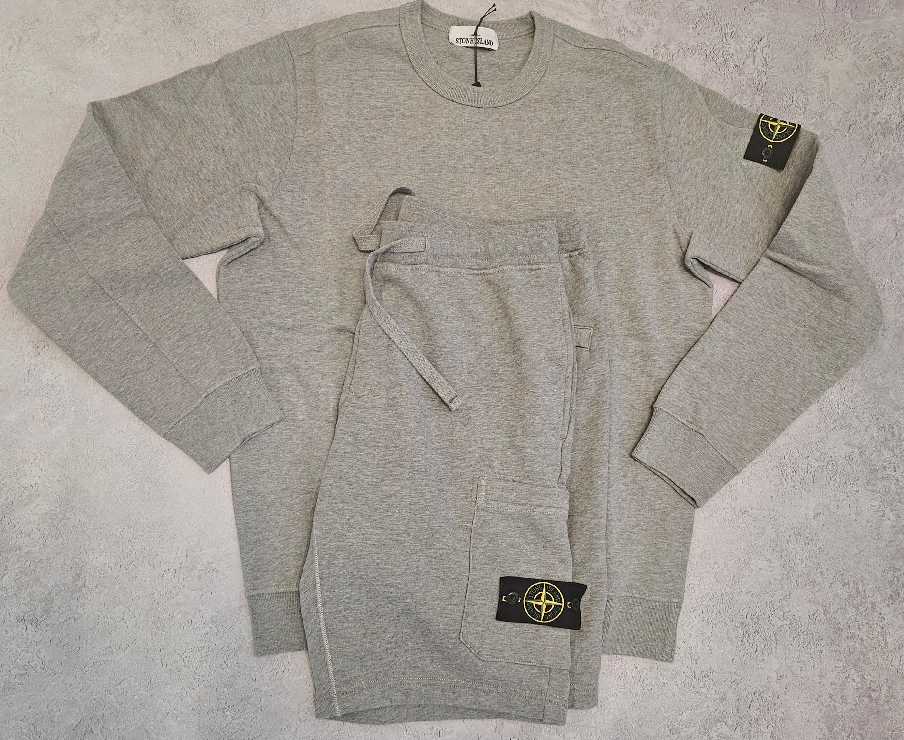 Stone Island Jumper Shorts Set Grey