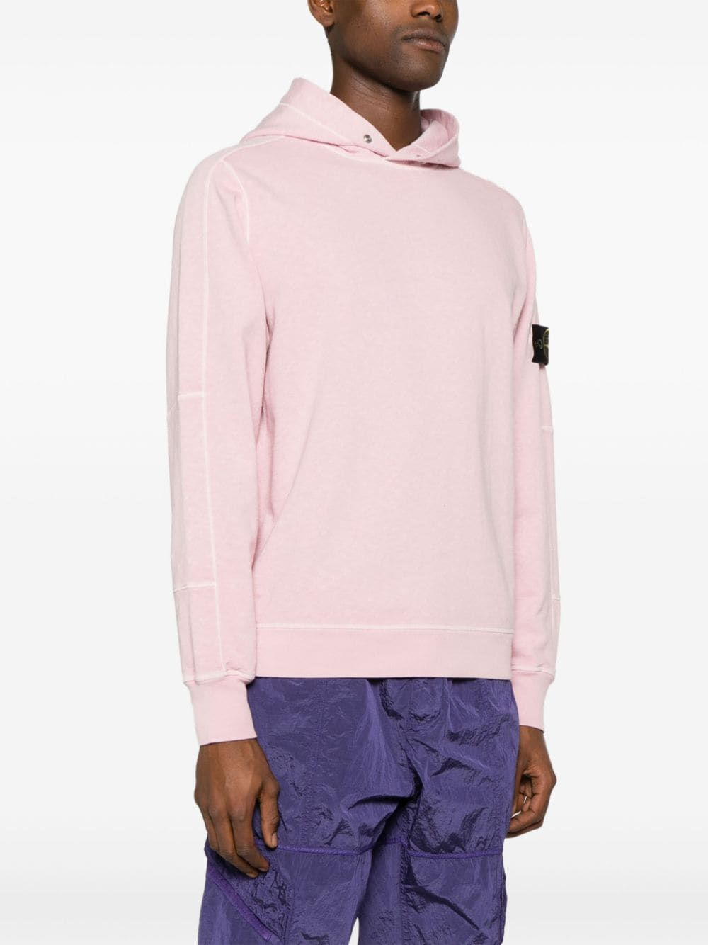 Stone Island Logo Hoodie Rose