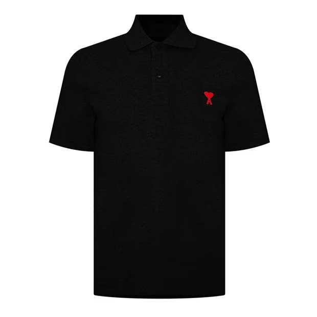 Ami Paris Logo Polo Black