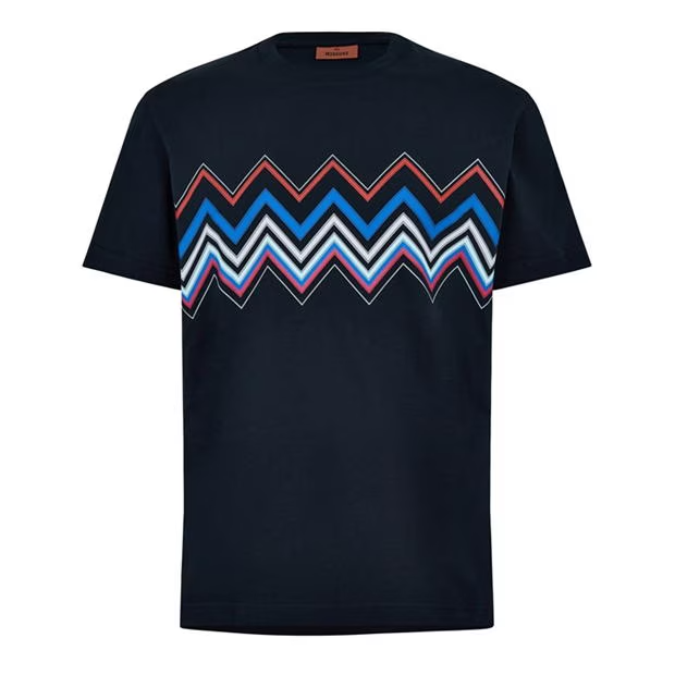 Missoni Printed Zig Zag T shirt Navy