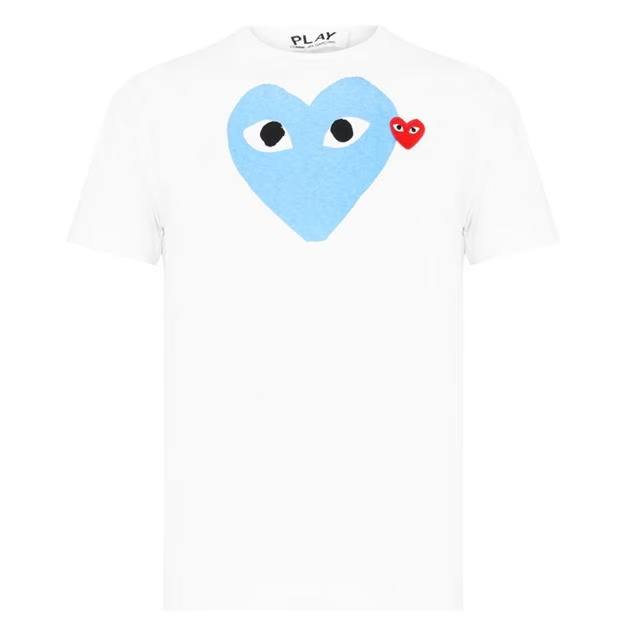 Comme Des Garçons Play Logo T Shirt Blue