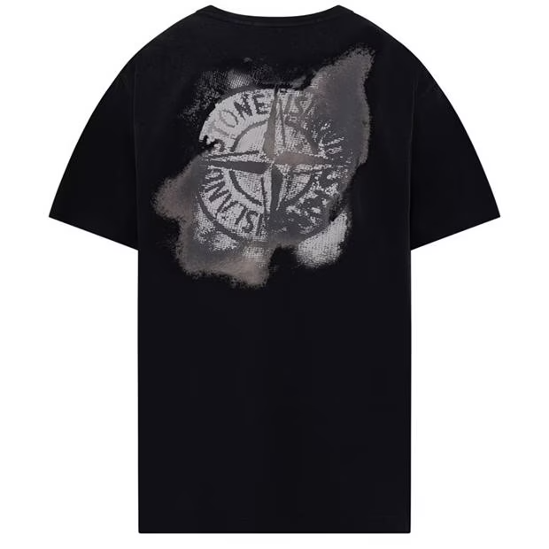 Stone Island Camo Print T Shirt Black