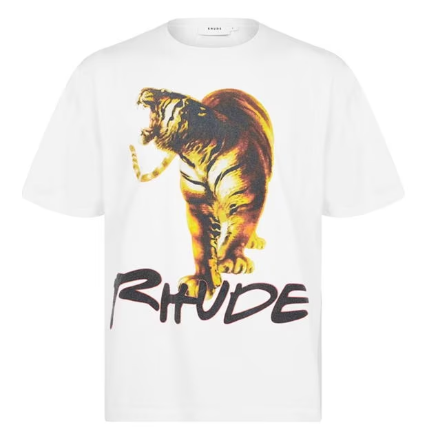 Rhude Tiger Card T Shirt White