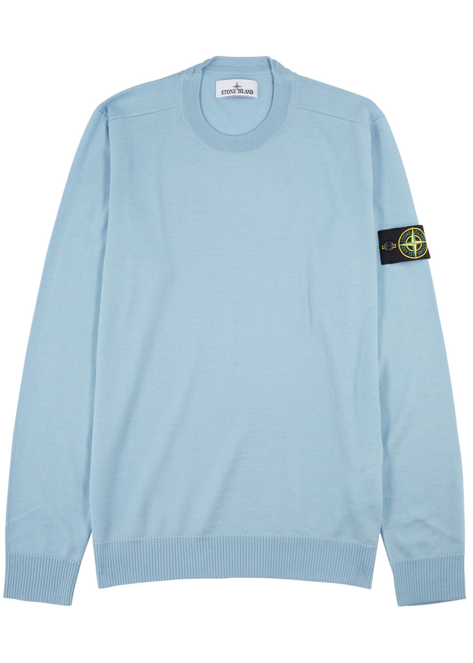 Stone Island Knit Logo Jumper Cielo