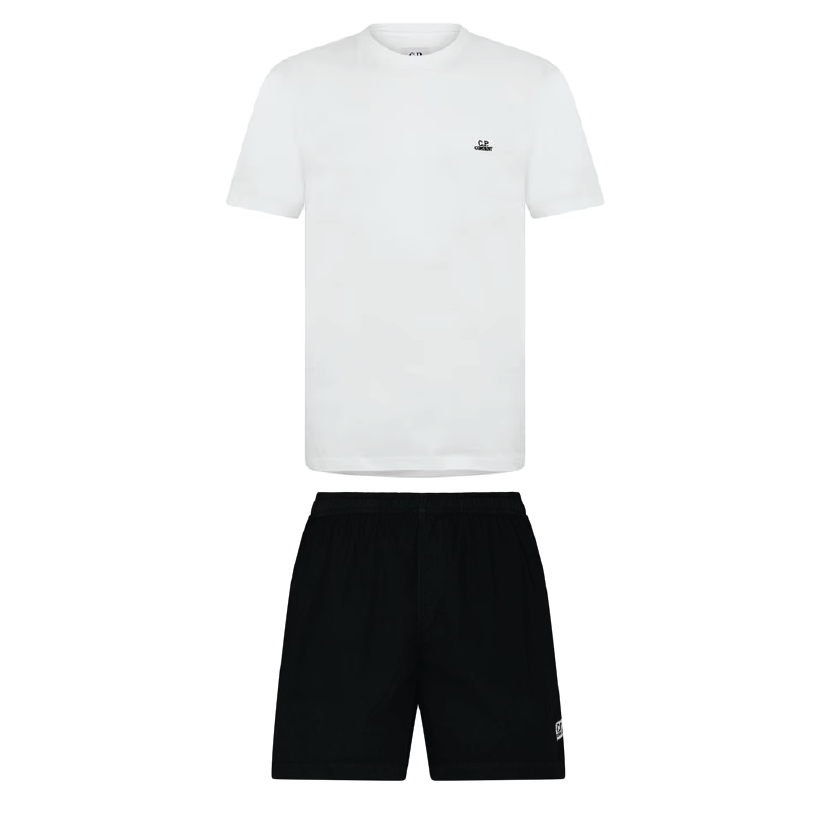 CP Company Logo Swim Shorts Set Black/White