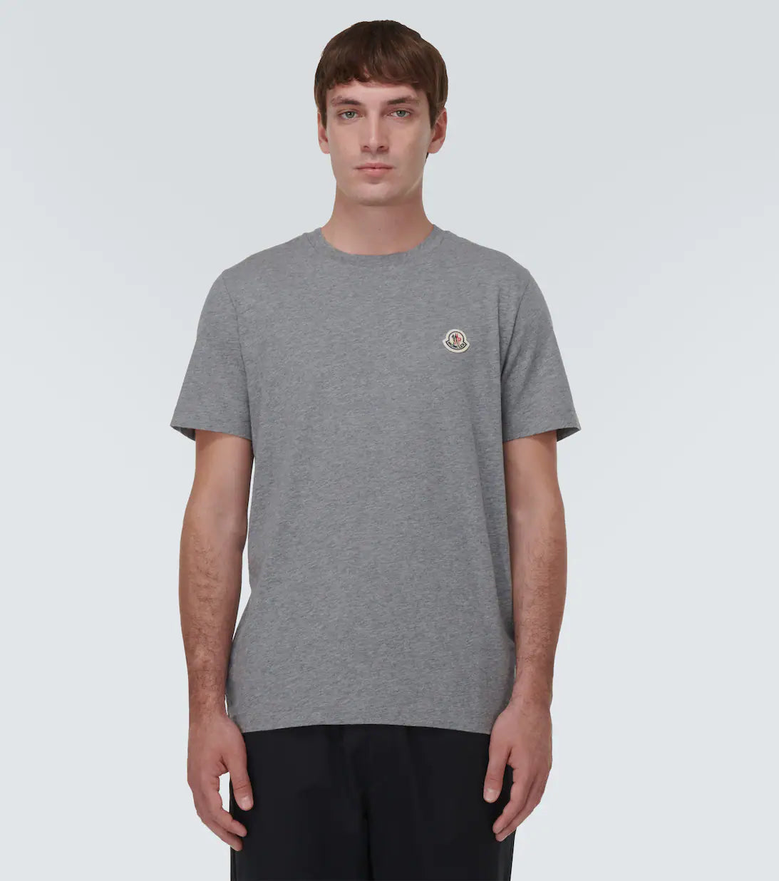 Moncler Chest Logo T Shirt Grey