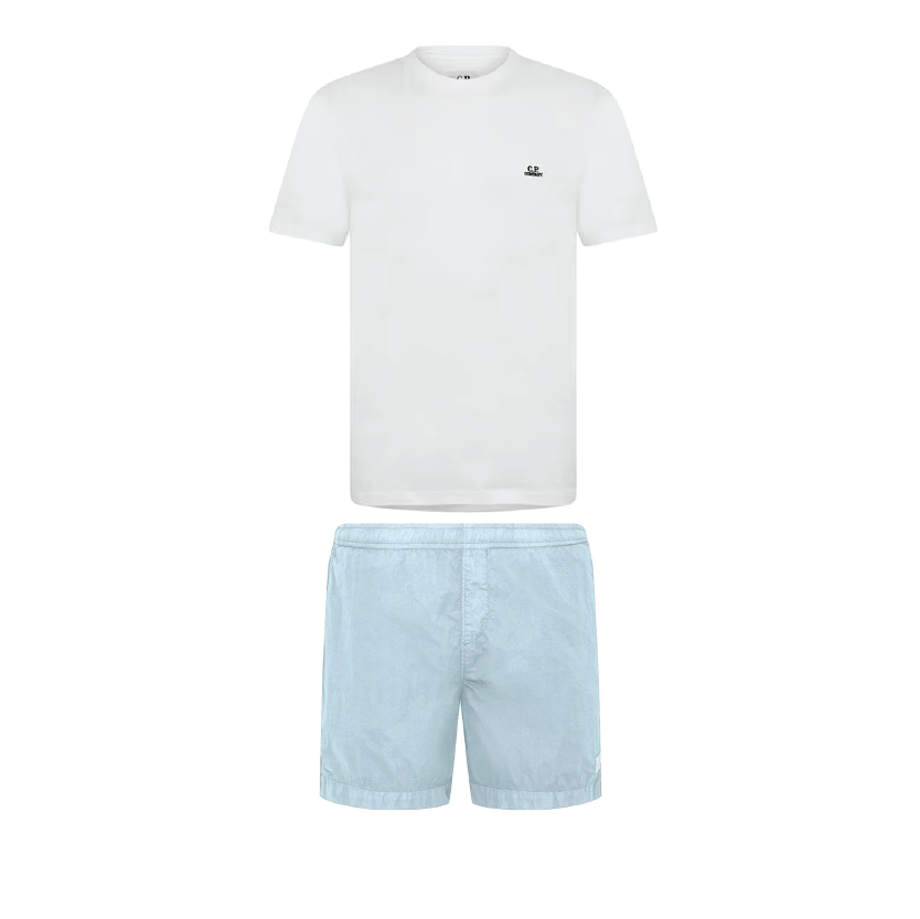 CP Company Patch Swim Shorts Set Sky/White