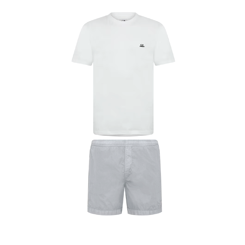 CP Company Patch Swim Shorts Set Grey/White