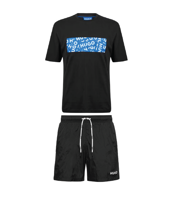 Hugo Boss Nalayo Logo Shorts Set Black