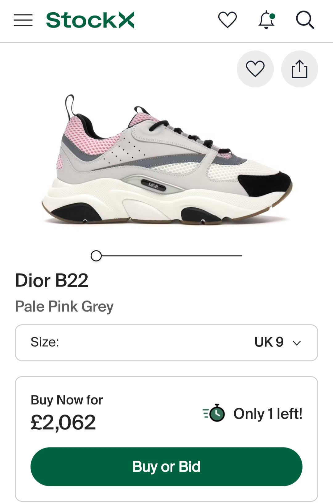 Dior B22 White Pink Trainers (Lightly Worn)