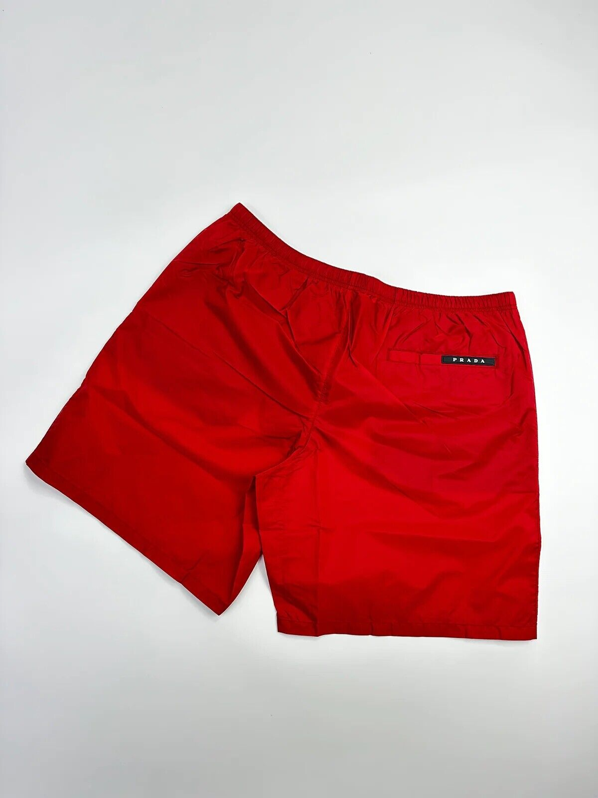 Prada Logo Swim Shorts Red