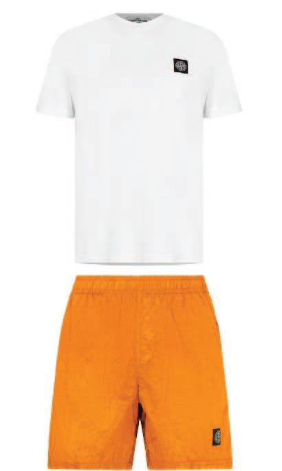 Stone Island Shorts Set Orange/White