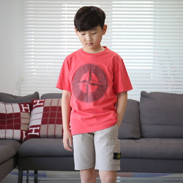 Stone Island Boys Logo T Shirt Red