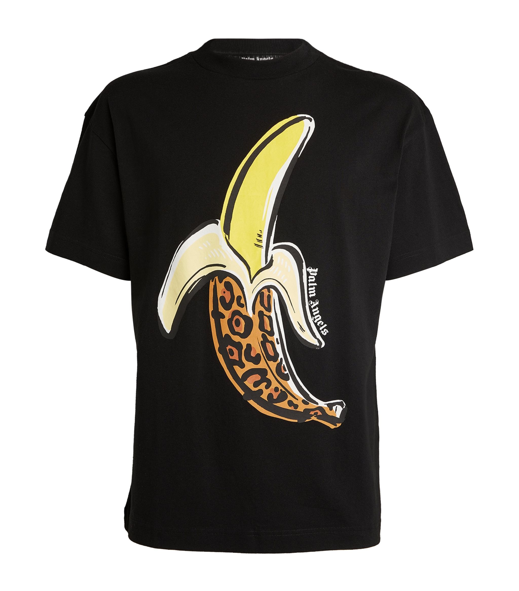 Palm Angels Banana Print T Shirt Black