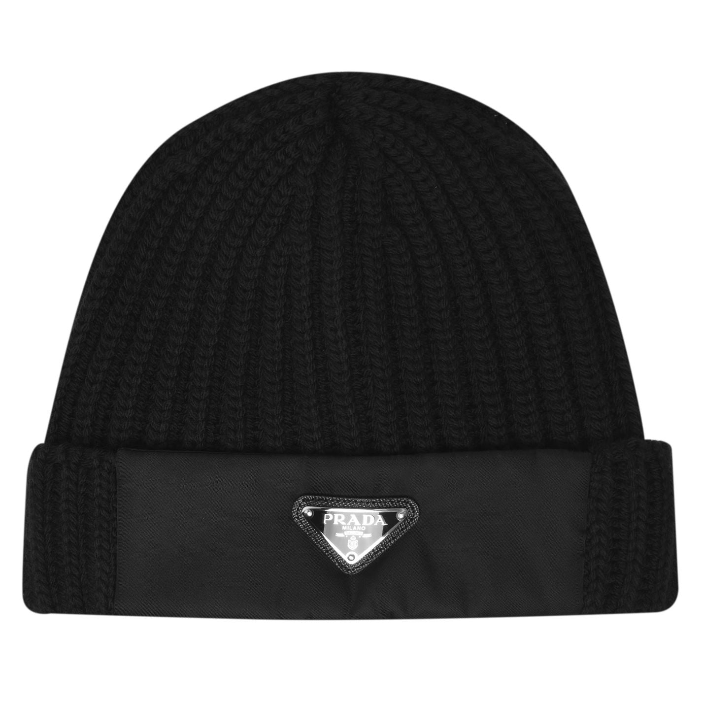 Prada Triangle Logo Beanie Hat