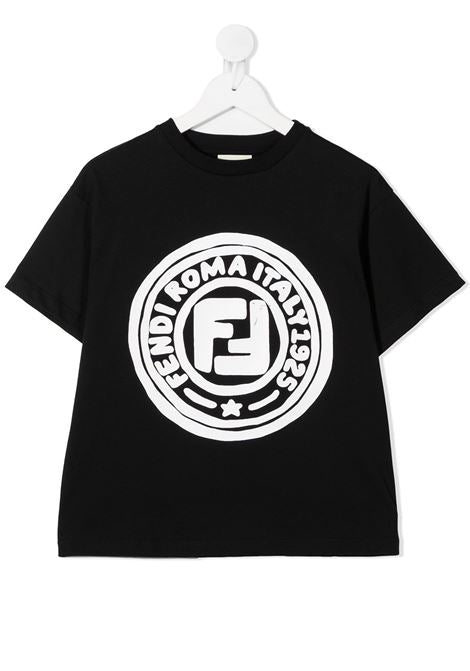 Fendi Kids Logo T Shirt Black