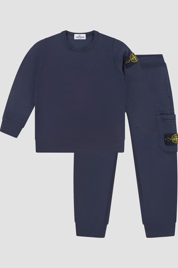 Kids Stone Island Tracksuit Navy