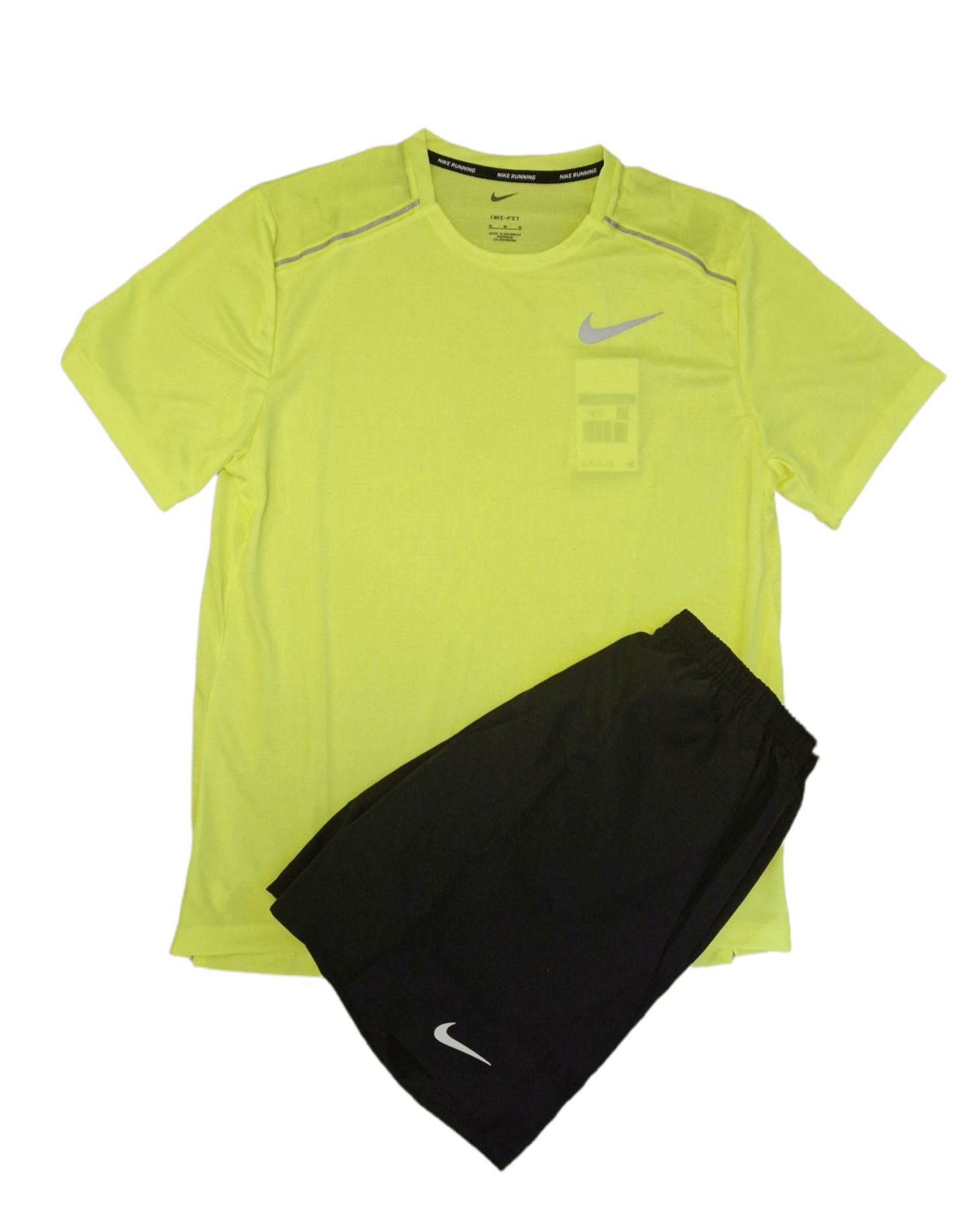 Nike Dri Fit Shorts Set Neon Yellow/Black