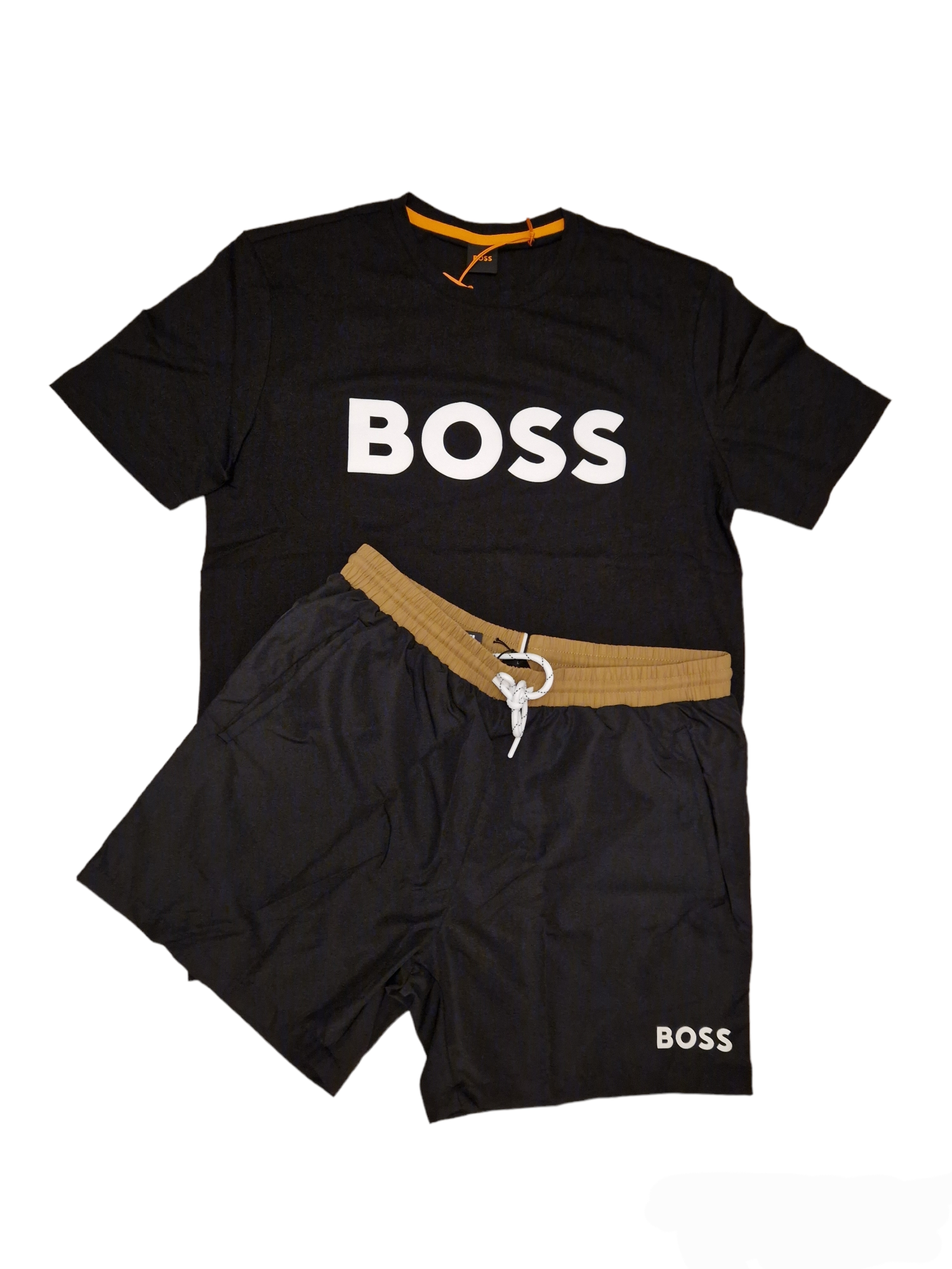 Hugo Boss Logo Shorts Set Black White