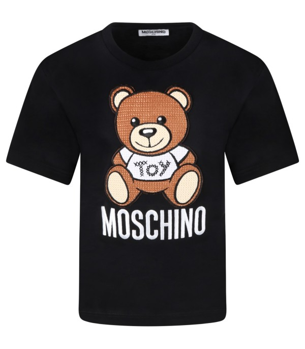 Moschino kids Bear T Shirt Black
