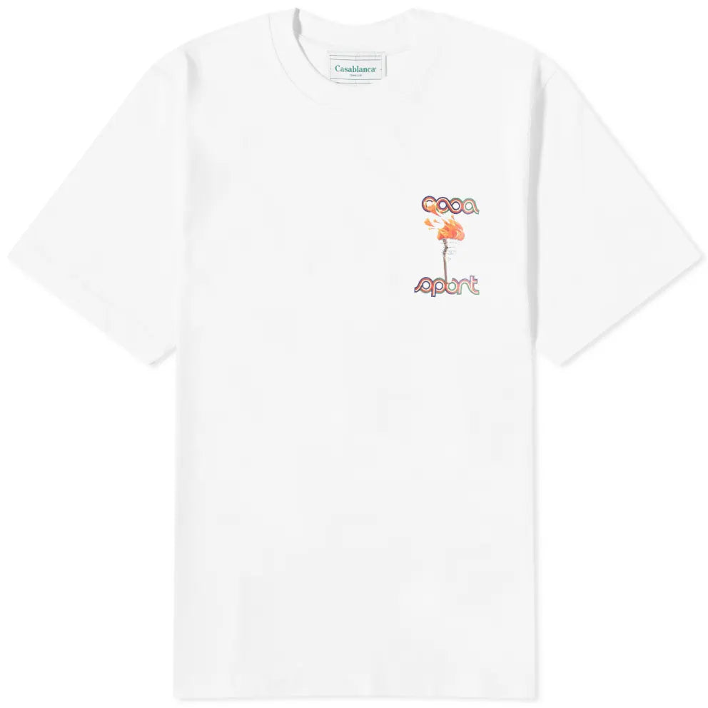 Casablanca la flamme du sport T Shirt White