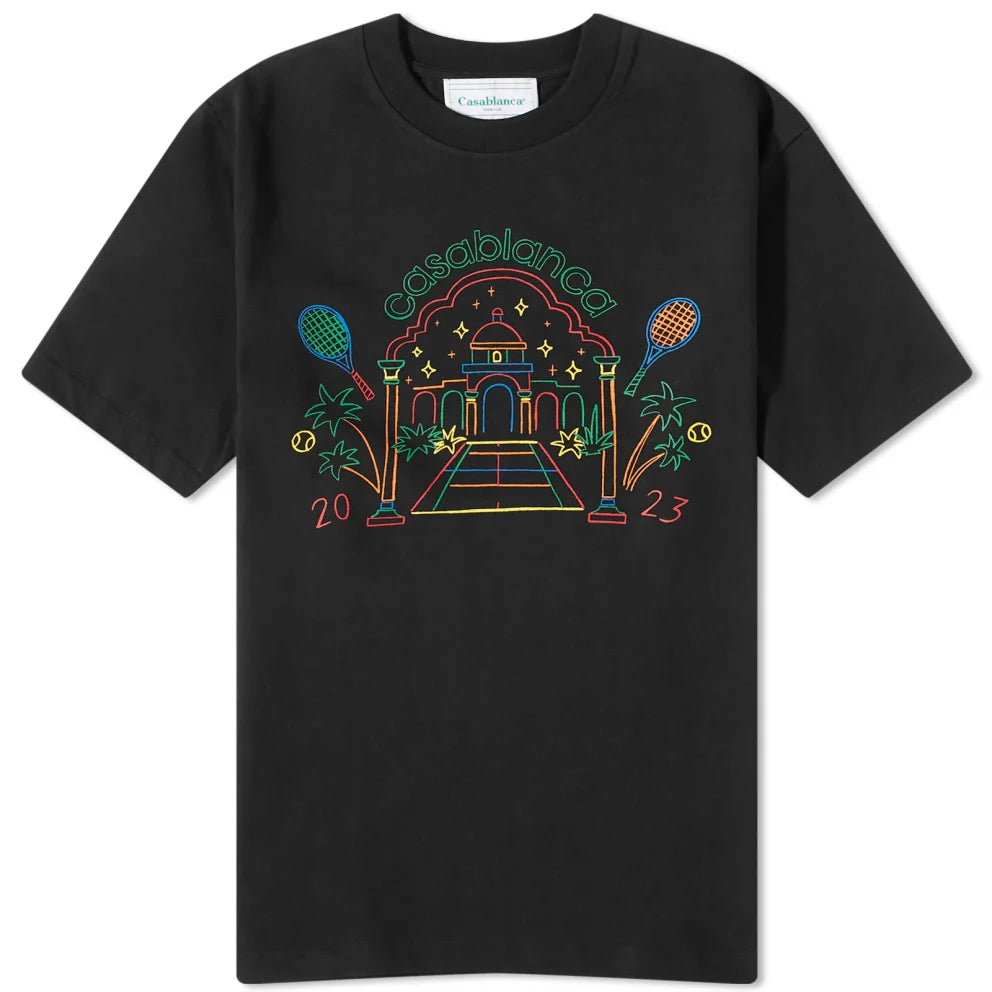 Casablanca Rainbow crayon T Shirt Black