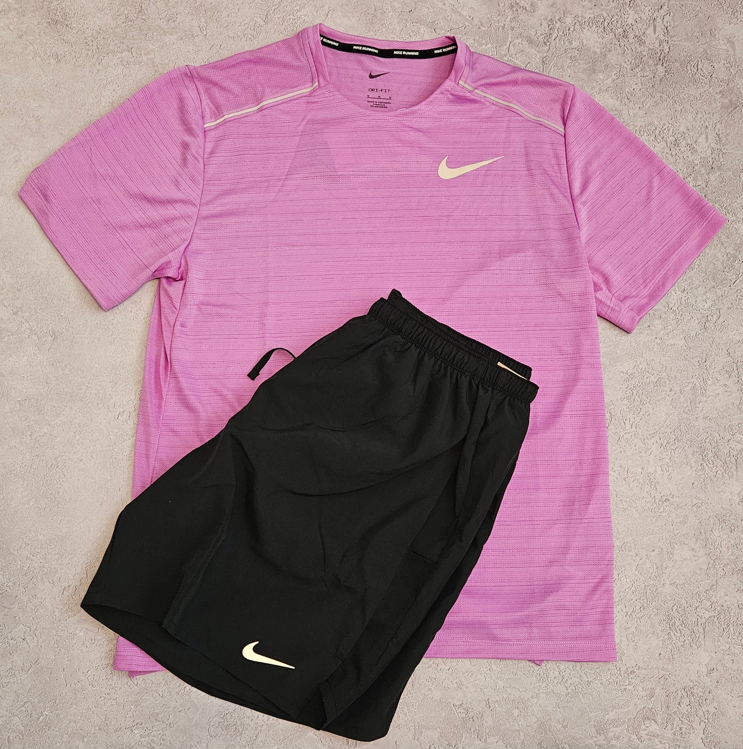 Nike Dri Fit Shorts Set Fuchsia/Black
