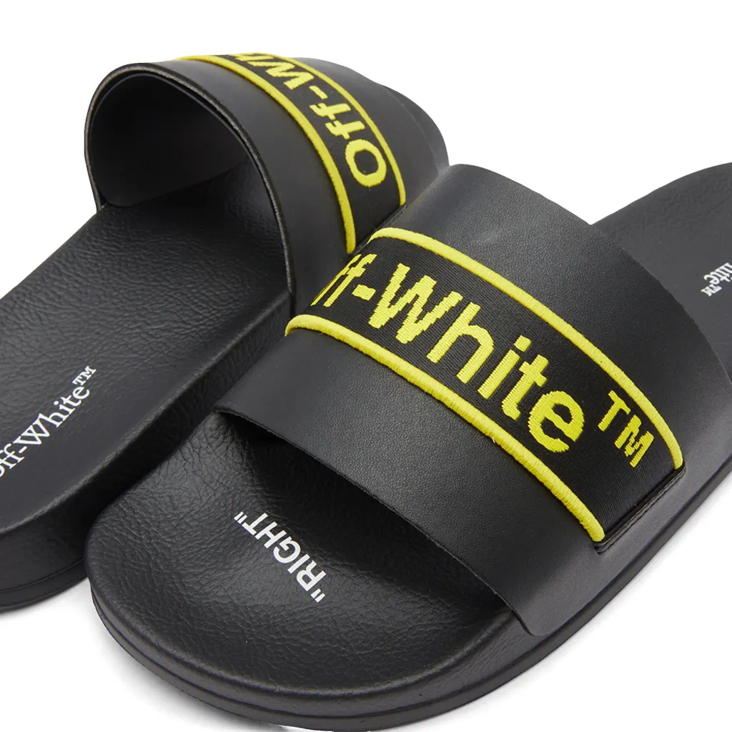 Off White Sliders Black/Yellow