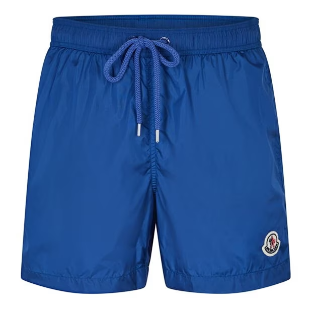 Moncler Classic Logo Swim Shorts Bright Blue