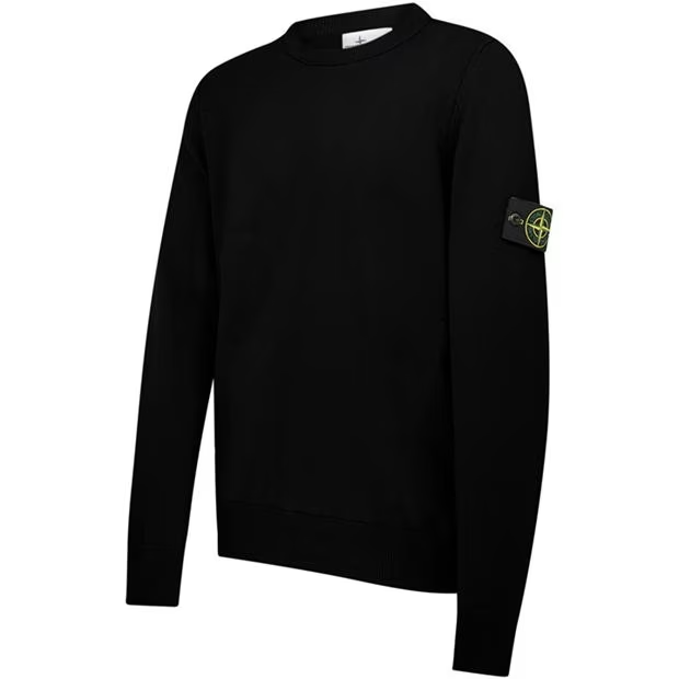 Stone Island Knit Logo Jumper Black