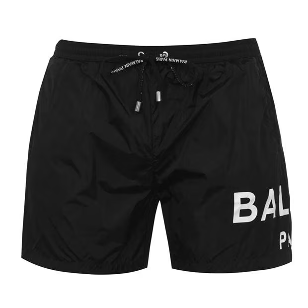 Balmain Logo Swim Shorts Black