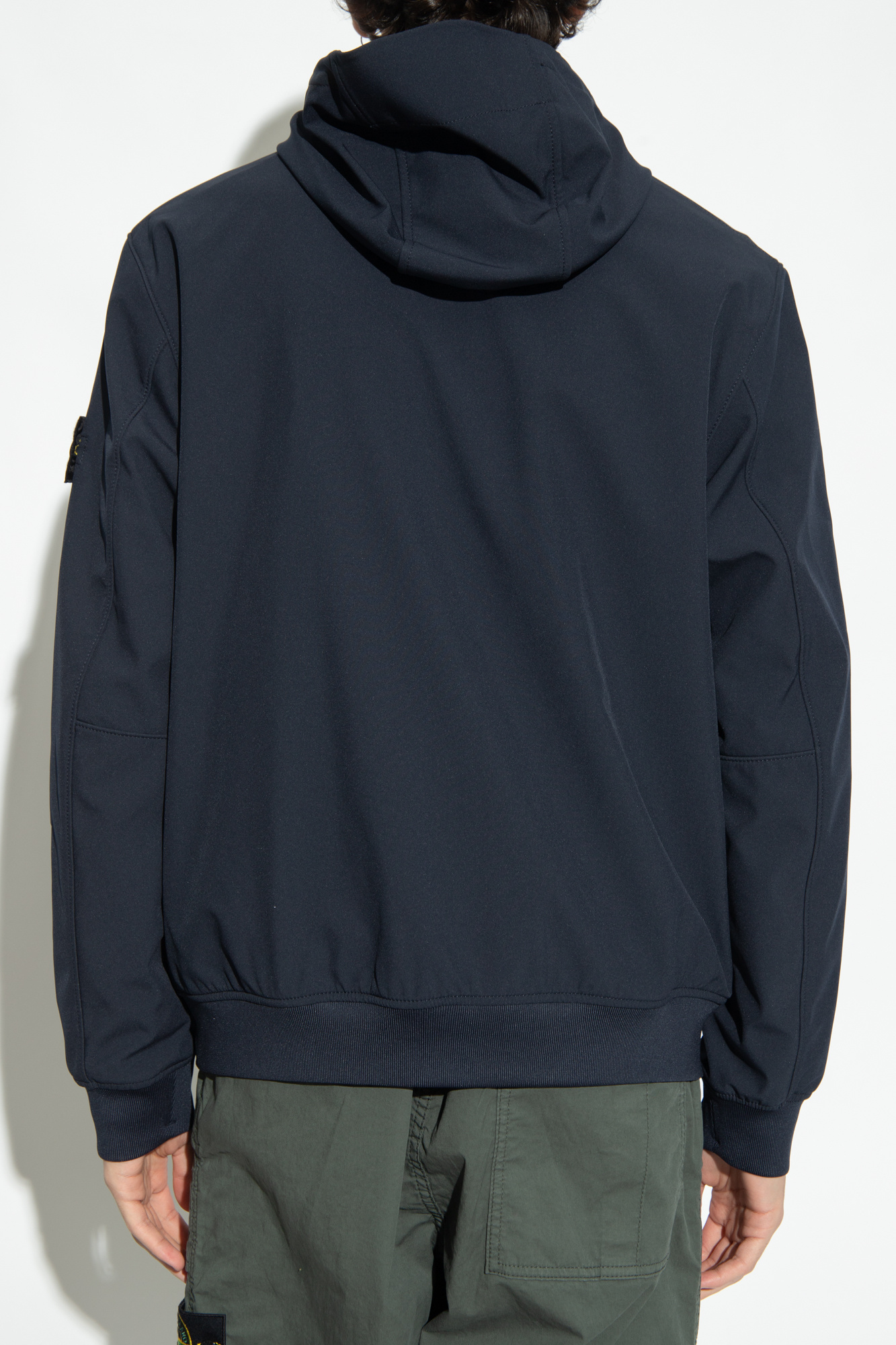 Stone Island Hooded Soft Shell Jacket Navy