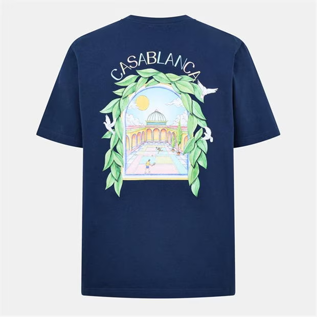 Casablanca Larche Tennis T Shirt Navy