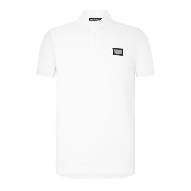Dolce & Gabbana Plate Polo T Shirt White