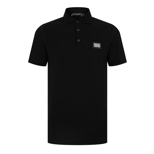 Dolce & Gabbana Plate Polo T Shirt Black
