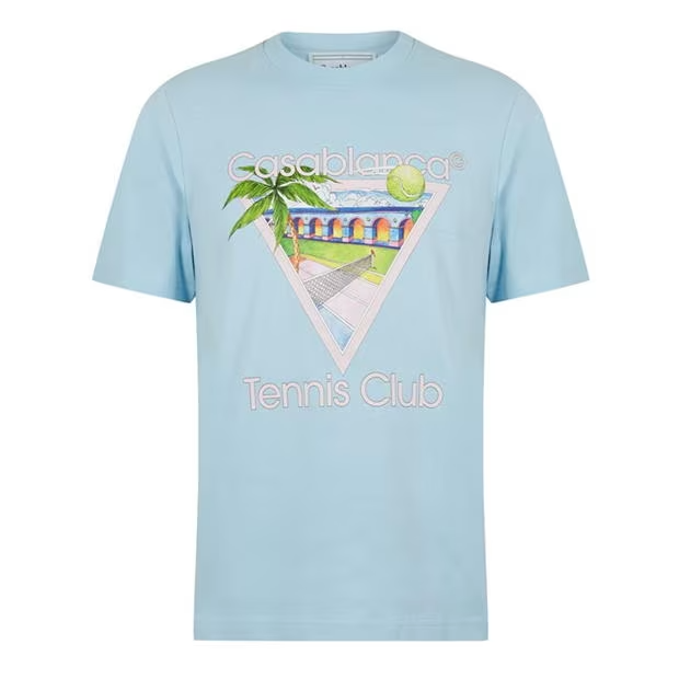 Casablanca Tennis T Shirt Sky Blue