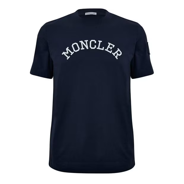 Moncler Curve Logo T-Shirt Navy