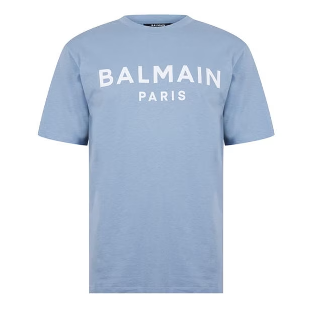Balmain Logo T-Shirt Baby Blue