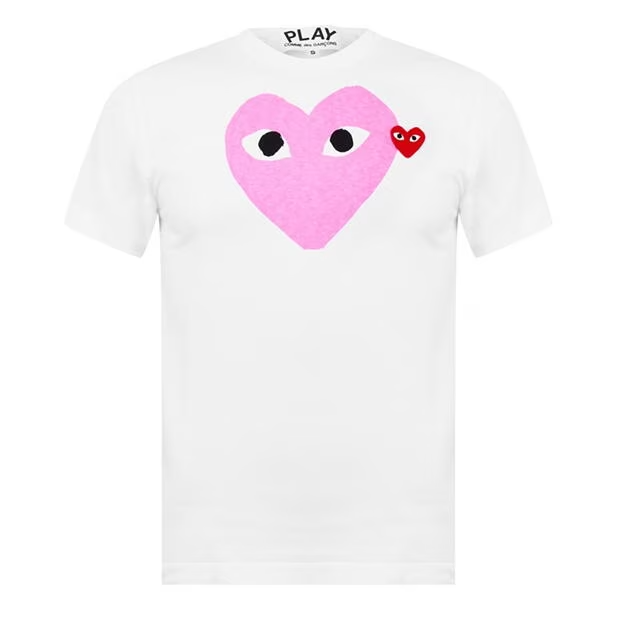 Comme Des Garçons Play Logo T Shirt Pink