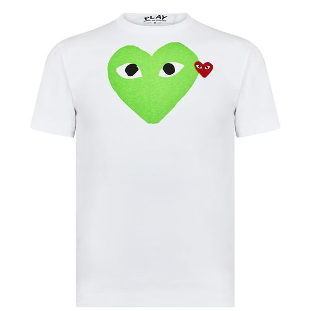 Comme Des Garçons Play Logo T Shirt Green