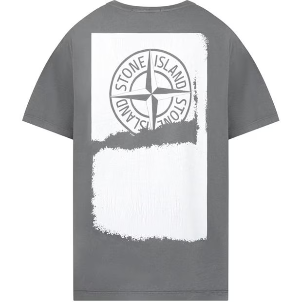 Stone Island Paint Print T Shirt Grey