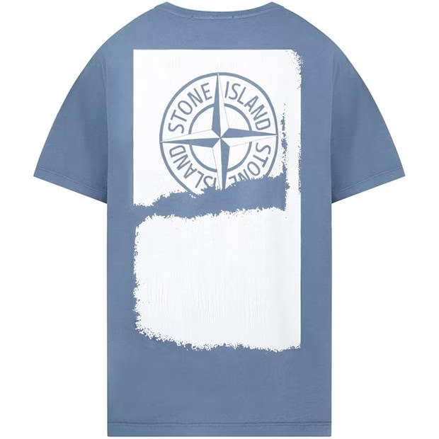 Stone Island Paint Print T Shirt Avio