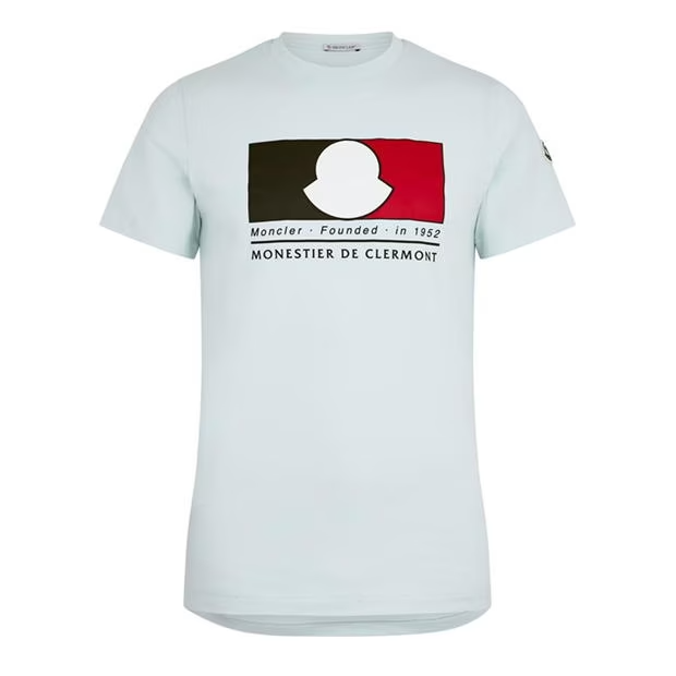 Moncler Patch Print T-Shirt Sky Blue