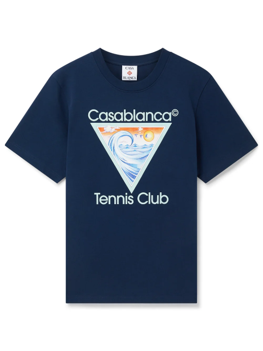 CASABLANCA Tennis Club Icon T-Shirt Navy