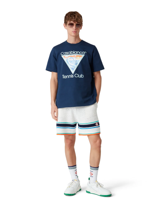CASABLANCA Tennis Club Icon T-Shirt Navy