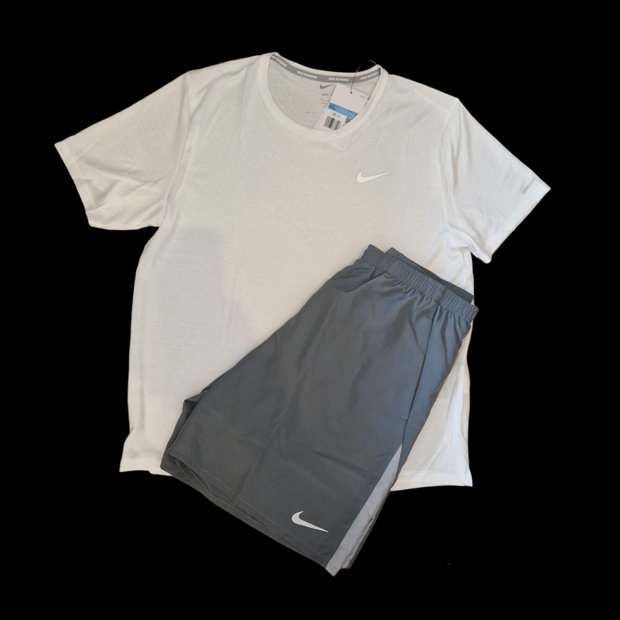 Nike Dri Fit Shorts Set White/Grey