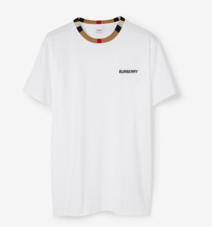Burberry Check Logo T Shirt White