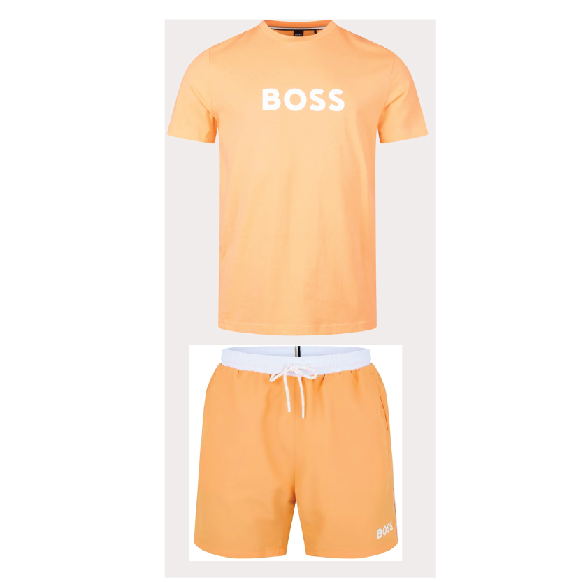 Hugo Boss Shorts Set Pastel Orange