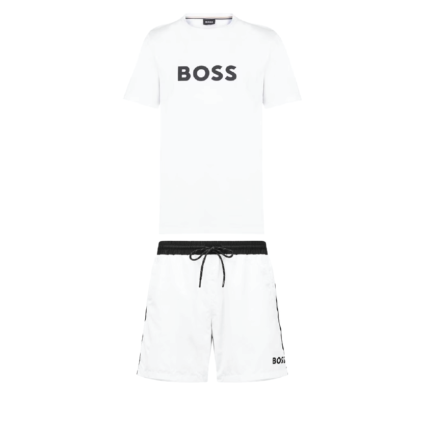 Hugo Boss Logo Shorts Set White